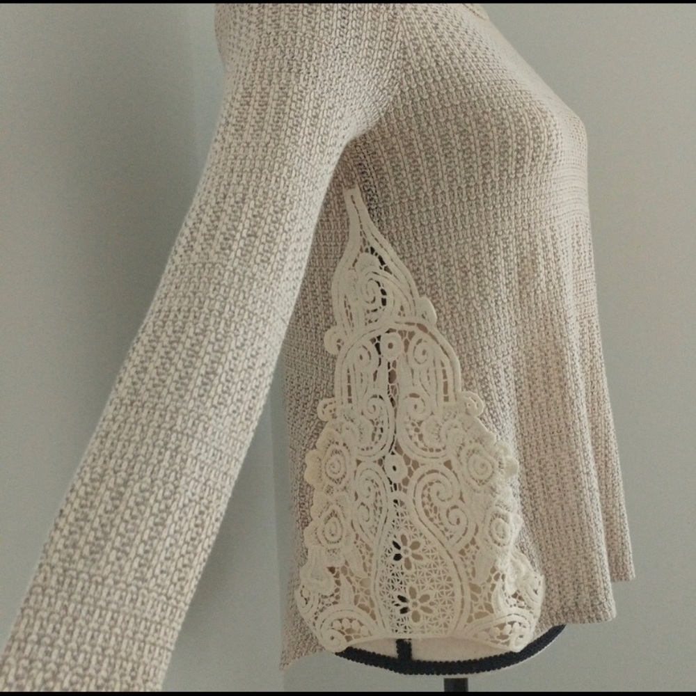 Dainty hooligans off white lace sweater